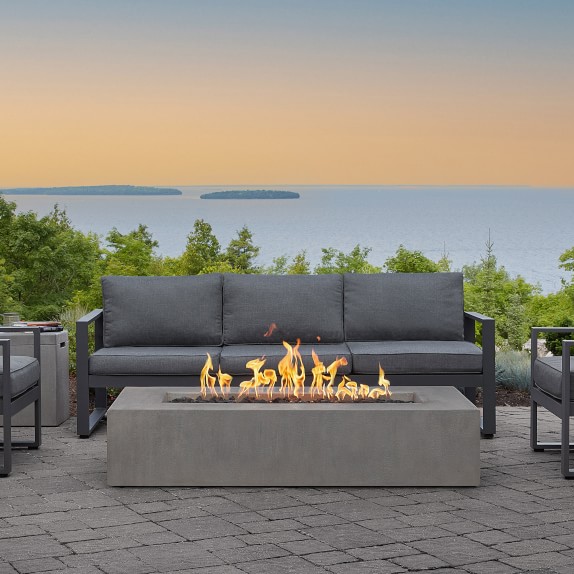 Havana Low Rectangle Fire Pit Table | Williams Sonoma