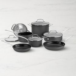 8 pcs Cuisinart Stainless Steel Pots and Pans Glass Lids Stock Pot Sauté  Skillet