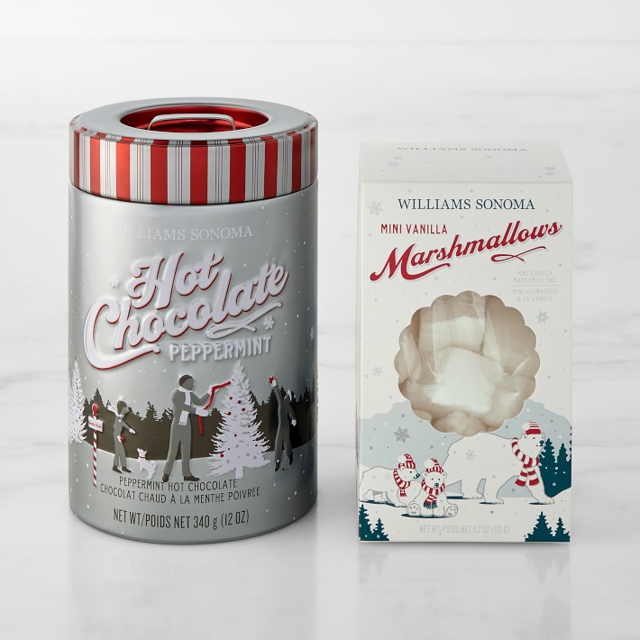 Williams Sonoma Peppermint Hot Chocolate &amp; Mini Marshmallows Set
