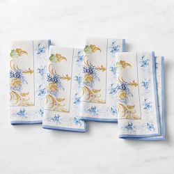 Navy Blue Floral Cloth Napkins, Set of 5 Cloth Napkins – 90 West