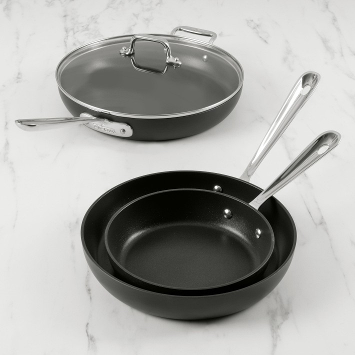 All-Clad Essentials Nonstick 7 qt. Stainless Steel 4-Piece Hard-Anodized  Skillet Set 