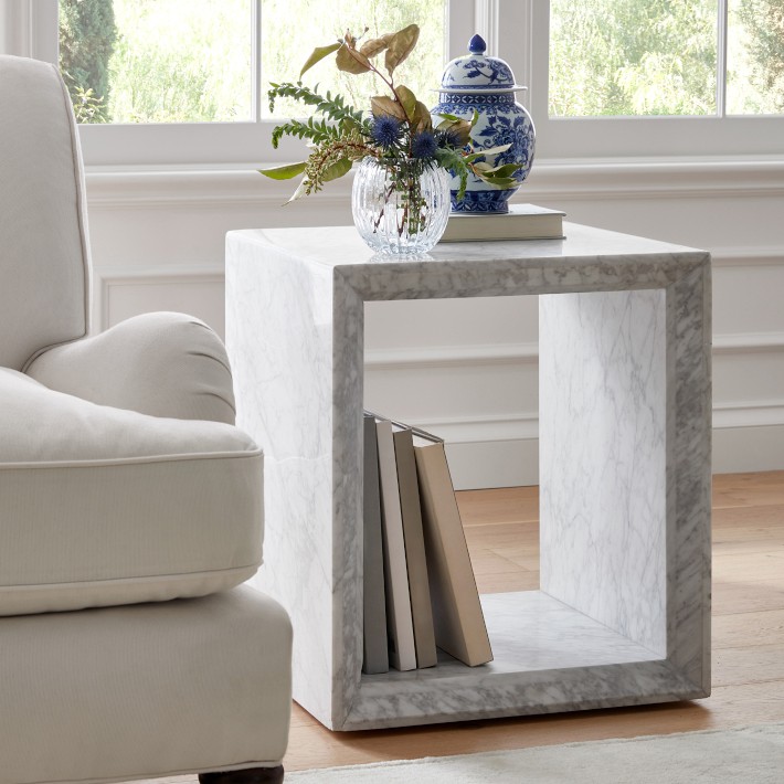 X Salt and Pepper Set- White Marble Lucite – Haus Decor