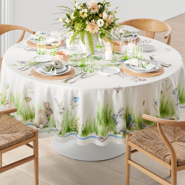 Floral Meadow Round Tablecloth