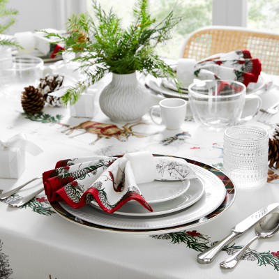 Williams-Sonoma - Holiday Entertaining Guide 2018 - Snowman Tablecloth, 70  X 90