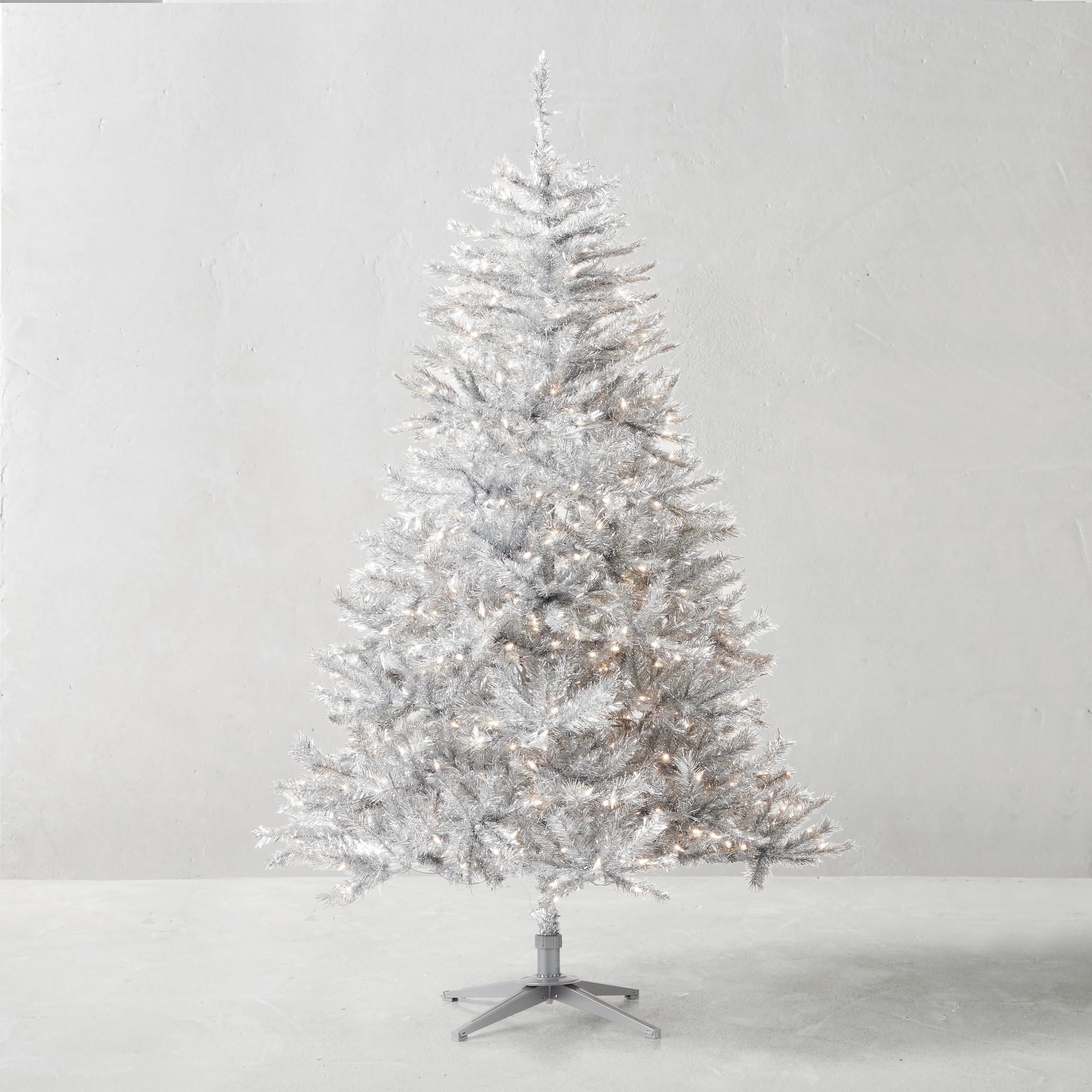 OPEN BOX: Silver Bells Clear LED Lit Faux Christmas Tree