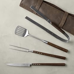 Williams Sonoma Walnut Grill Tool, Set of 3, Grill Tools