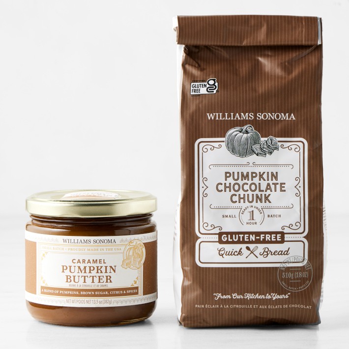 Williams Sonoma Gluten-Free Pumpkin Chocolate Chunk Quick Bread Mix &amp; Caramel Pumpkin Butter