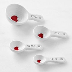 8Pcs Heart Measuring Cup Set, Heart Shape Measuring Spoons Cute Teaspoon  Kitchen Decor Tablespoon Silver Measuring Spoons for Baking
