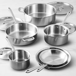 All-Clad RNAB00YCH235C all-clad 410810 nsr2 stainless steel dishwasher safe  oven safe pfoa-free nonstick 8-inch and 10-inch fry pan set, 2-piece, si