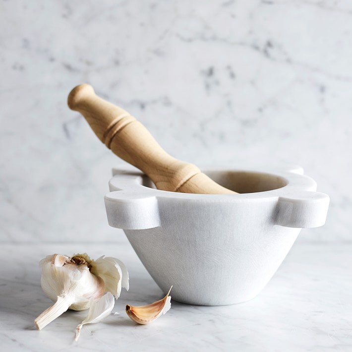 Solid Marble Mortar and Pestle Small Kit With FREE 4 Oz 