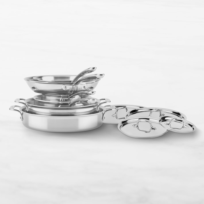 AllClad d3 Compact StainlessSteel 10Piece Cookware Set Williams Sonoma