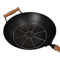 Williams Sonoma Carbon Steel Round-Bottom Wok with Ring