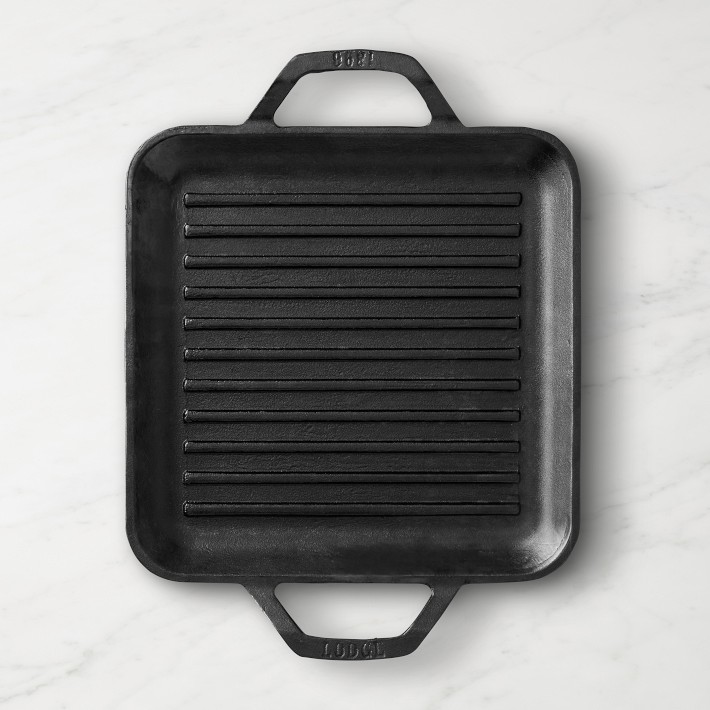 Lodge Chef Collection Seasoned Cast Iron Double Handled Square Grill, 11
