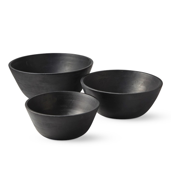 Black Wood Salad Bowls Williams Sonoma