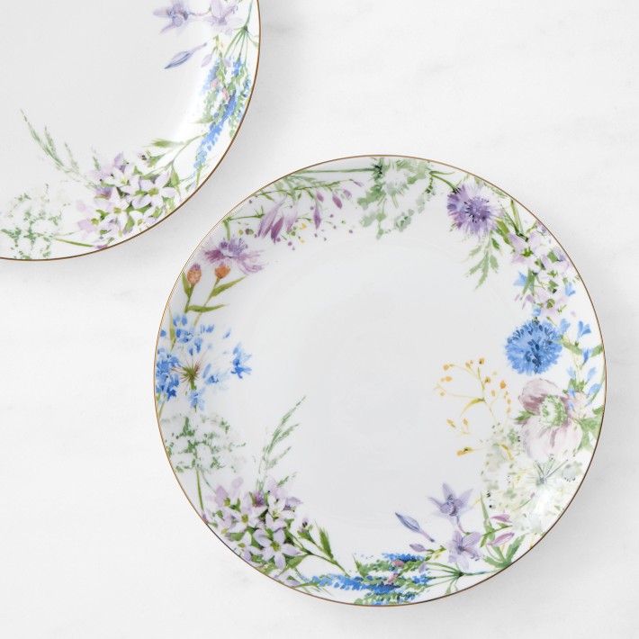 Floral Meadow Wreath Salad Plates, Set of 4