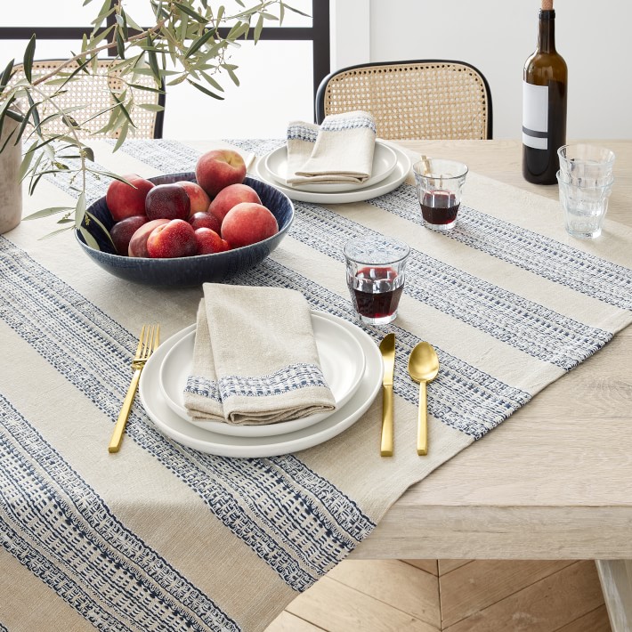 French Stripe Linen Napkin Set (Choose 4 or 6) (Ready to ship