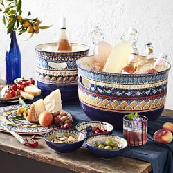 Signature Housewares 6-piece Stoneware Storage Bowls With Lids. One Has A  Chip. for sale online