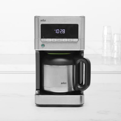 Braun BrewSense 12-Cup Drip Coffee Maker in Stainless Steel/White