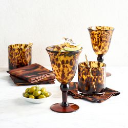 Shop the Vintage 1950s Italian Tortoise Shell Wine Glasses at Weston Table