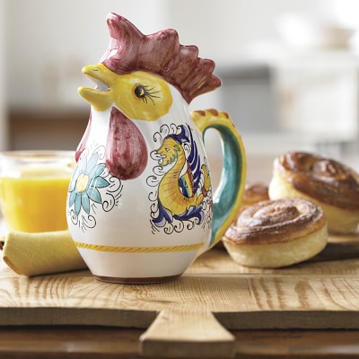 ROOSTER PITCHER Williams Sonoma Milk Juice Water Beverage Pitcher