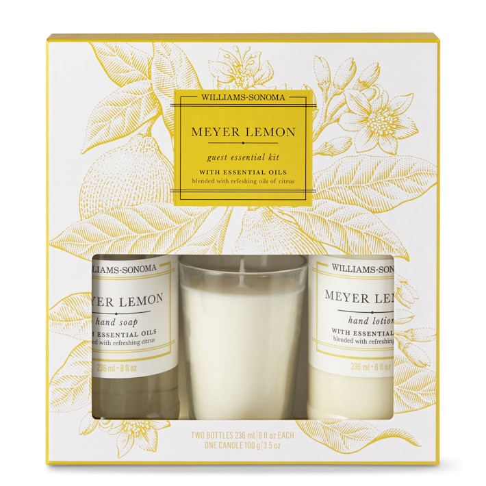 Williams Sonoma Yellow Classic Stripe Towels & Meyer Lemon Guest Set Williams Sonoma CA