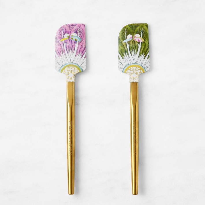 Williams Sonoma Famille Rose Spatulas with Gold Handle