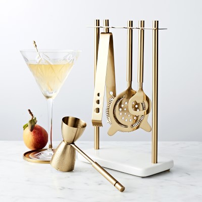 Williams Sonoma Bar Tool Set with Stand & Cocktail Shaker