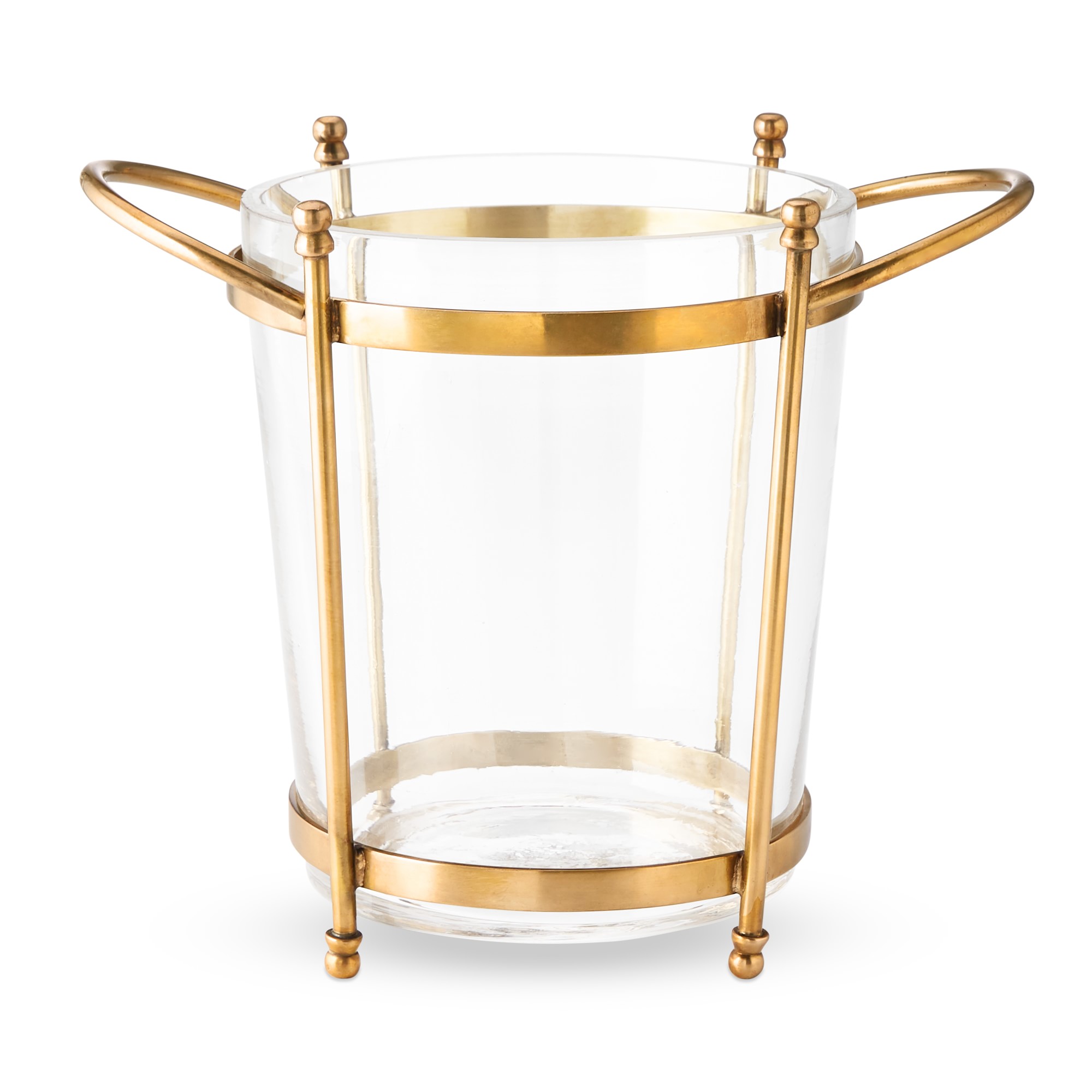 Antique Brass & Glass Champagne Bucket