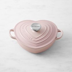 Le Creuset Heart shallow cocotte cast iron 1qt French oven Cherry Red Cerise