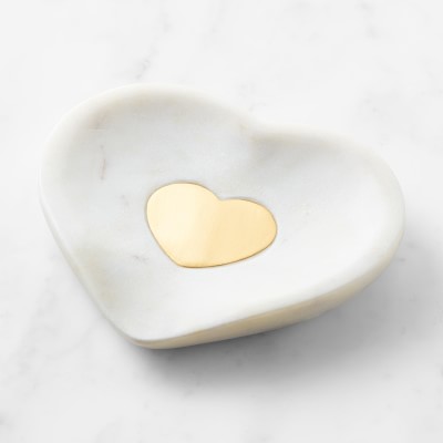 Heart Spoon Rest, Marble and Brass
