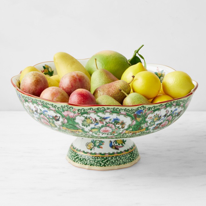 Williams Sonoma Famille Rose Porcelain Fruit Bowl