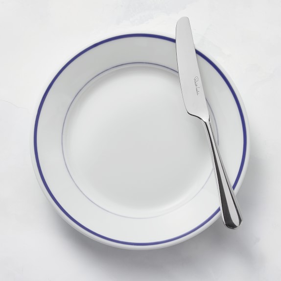 4) WILLIAMS SONOMA Brasserie Blue Banded White 11” Dinner Plates Set Of 4  Japan $89.97 - PicClick