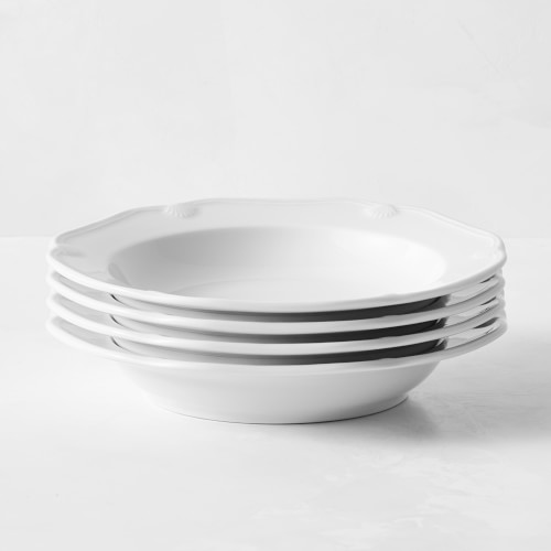 Pillivuyt Eclectique Porcelain Soup Plates, Set of 4, White