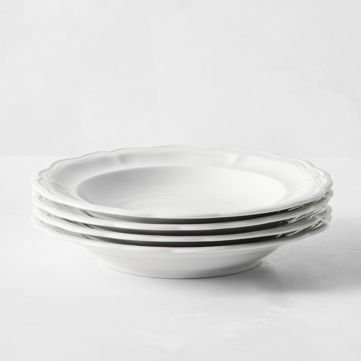 Pillivuyt Queen Anne Porcelain Soup Plates, Set of 4