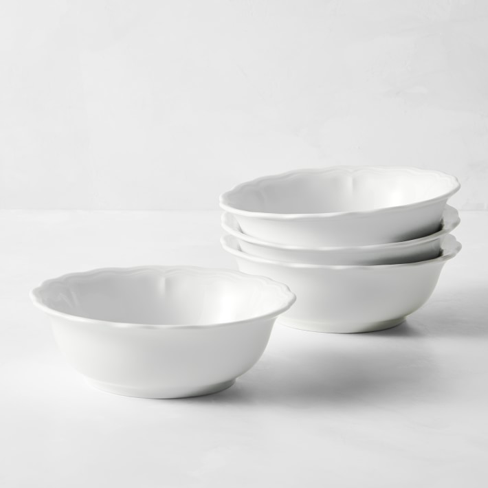 Pillivuyt Queen Anne Porcelain Cereal Bowls, Set of 4