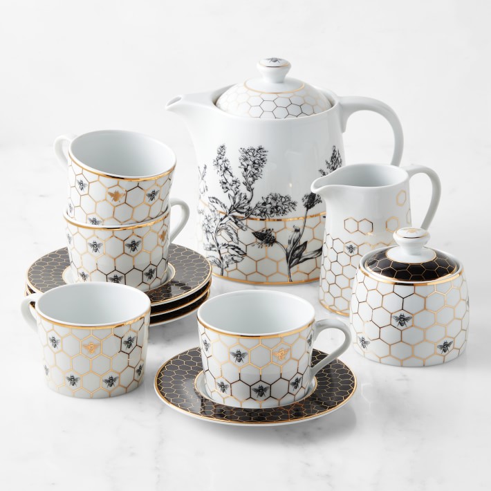Turkish Tea Set Blue, Copper Set, Cups Pot, Housewarming Gift