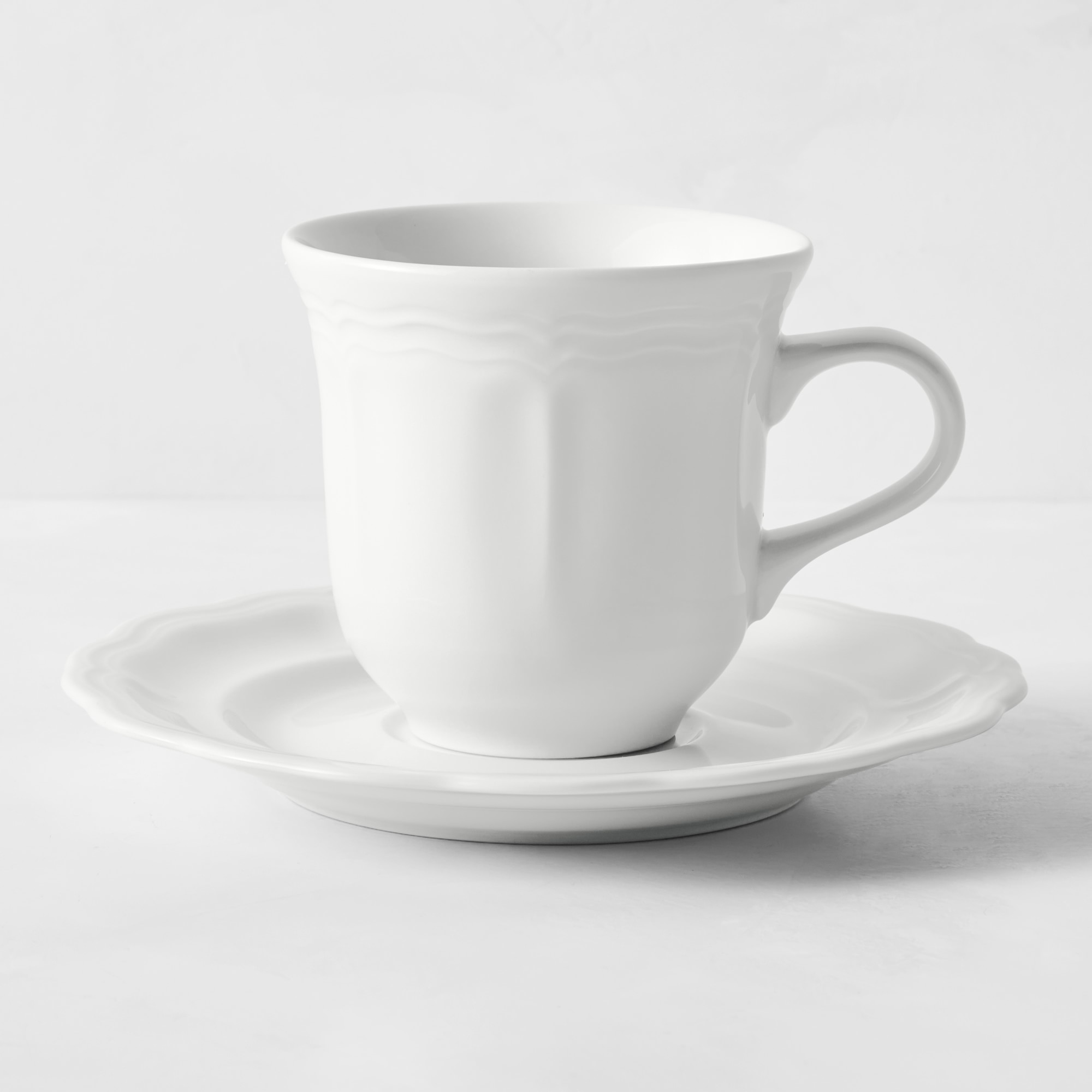 Pillivuyt Queen Anne Porcelain Cups & Saucers