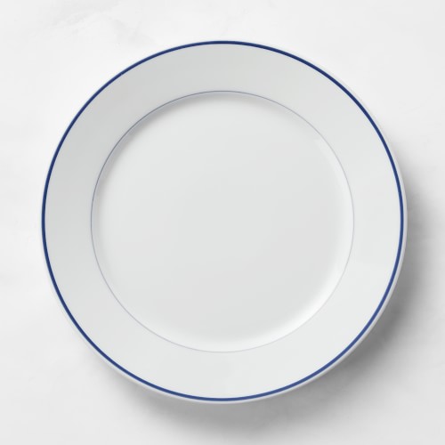 Apilco Tradition Porcelain Blue-Banded Dinner Plates, Set of 4