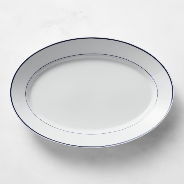 Apilco Tradition Blue-Banded Porcelain Oval Platter