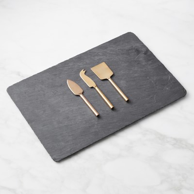 Brooklyn Rose Gold 4 Piece Cheese Knife Block Set