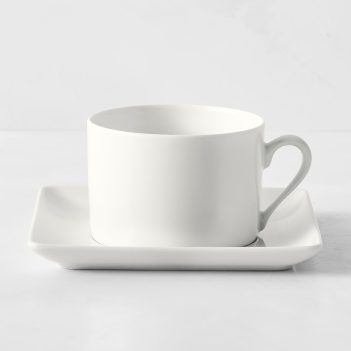 Apilco Zen Porcelain Cups & Saucers, Set of 2