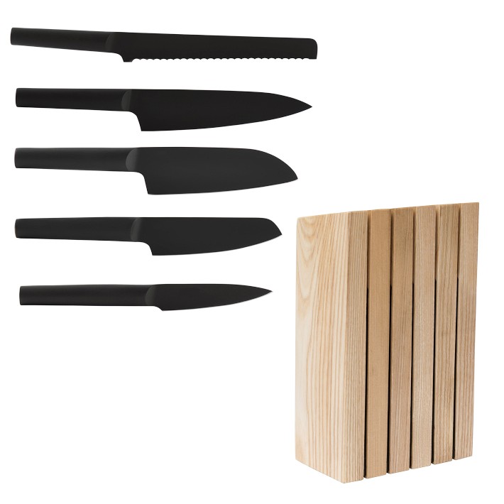 BergHOFF Essentials 6-Piece Stainless Steel Knife Block Set