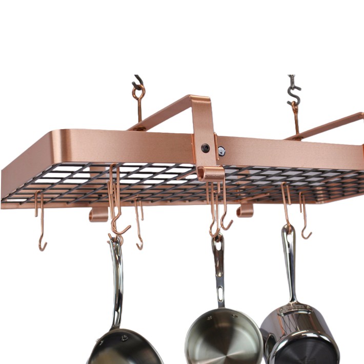 Enclume - Oval Ceiling Pot Rack w/Hooks Brushed Copper / 36