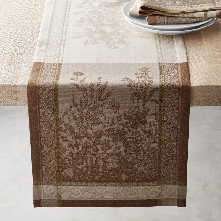 Art Nouveau Harvest Jacquard Table Runner Williams Sonoma CA