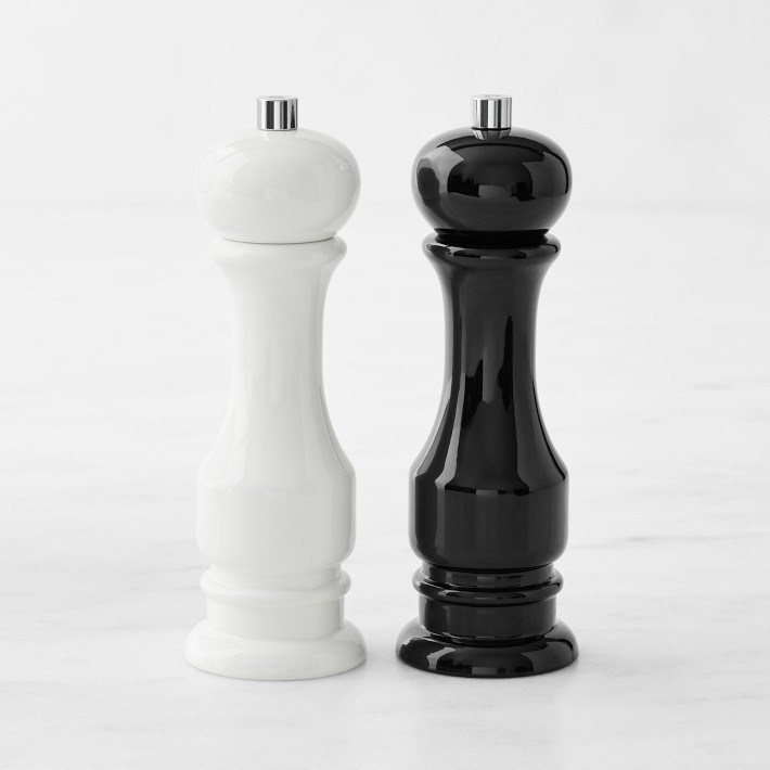 Williams Sonoma Black and White Salt and Pepper Mill Gift Set