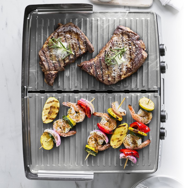 GreenPan Premiere Smoke-Less Grill & Griddle with Ceramic Nonstick Coating  in Stainless Steel