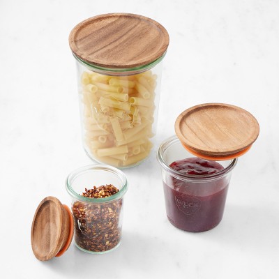 Round Spice Jars with Bamboo Lids, Set of 3 1 set