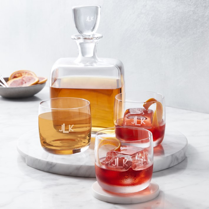 Modern Home Whiskey On The Rocks Set, 2 Glasses with Two Sphere
