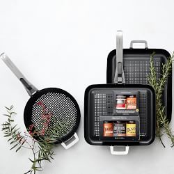 New Williams Sonoma Hard-Anodized Nonstick Double-Burner Grill Pan and  griddle