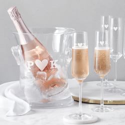 Valentine's Day Customized Glitter Wine Glass - Wine & Champagne